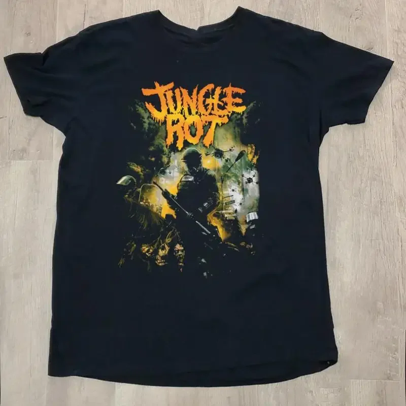Jungle Rot Order Shall Prevail Black Cotton T Shirt Ub138