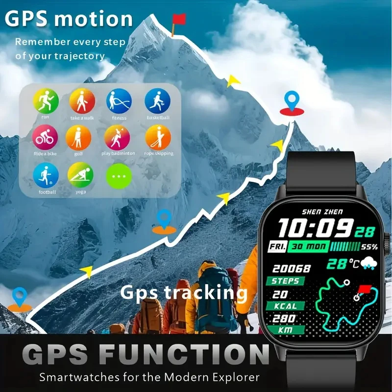 2025 New GPS&Beidou Satellite Positioning Smart Watch Outdoor Sports Compass IP68 Bluetooth Call Military Smartwatch For HUAWEI