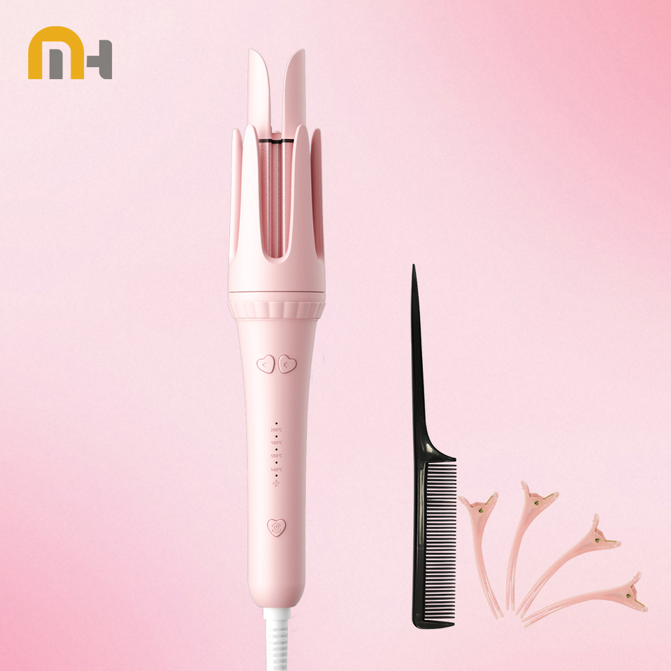  32mm Automatic Curling Iron with Negative Ion Ceramic Hair Care Buzzer Timer 4 Temperature Settings for Long Lasting Waves 
