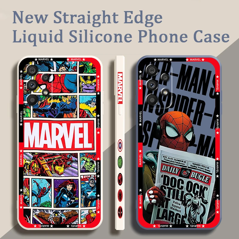 Marvel Avengers Poster Art Hot Liquid Left Rope For Samsung Note 20 10 A54 A31 A14 A03 A22 A34 A04 A24 A25 Ultra Plus 5G TPU