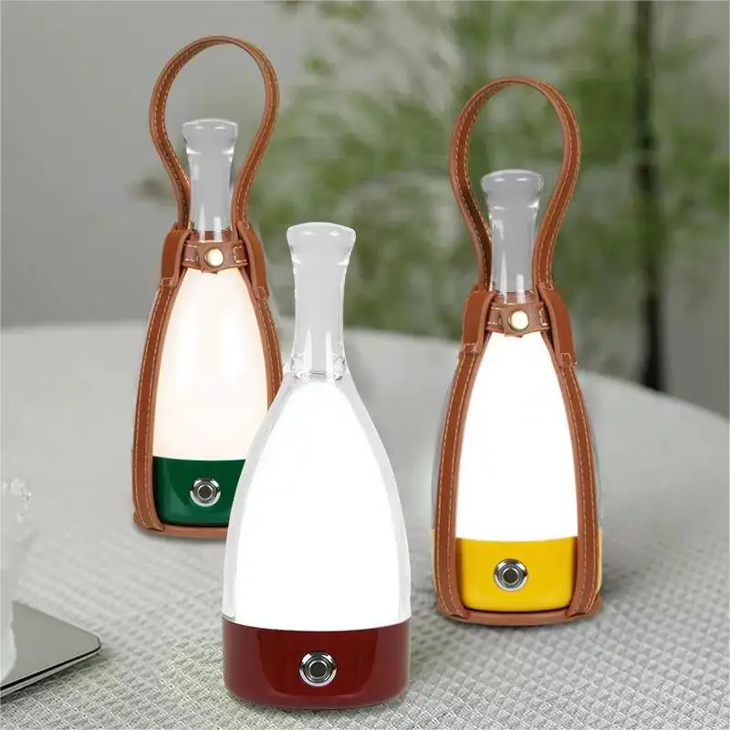 New Hand Touch Three Color Light Outdoor Camping Lamp Charging Portable Atmosphere Night Lamp Christmas New Year Small Gifts