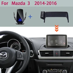 Car Phone Holder For Mazda 3 2014 2015 2016 BM BN Screen Fixed Navigation Bracket Wireless Charging Mobile Stand Car Mount