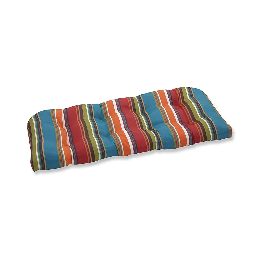

Stripe Indoor/Outdoor Sofa Setee Swing Cushion, Tufted, Weather, And Fade Resistant, 19"" X 44"", Red/Brown Westport, 1 Count
