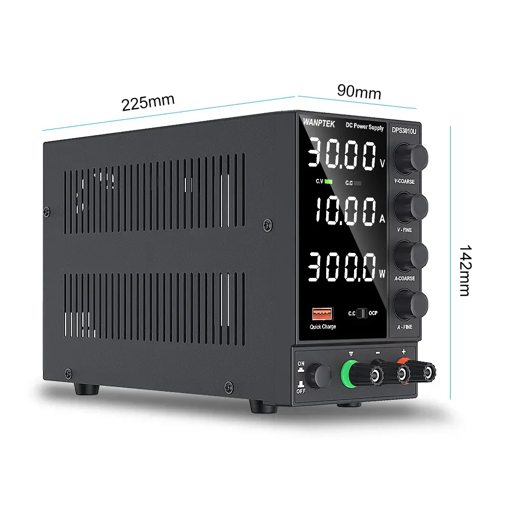 

WANPTEK 30V 10A BENCH ADJUSTABLE DC POWER SUPPLY, DC POWER, LAB, TEST, MEASURE, SCHOOLS, CHARGE, DESIGN, ELECTROPLATE, DPS3010U
