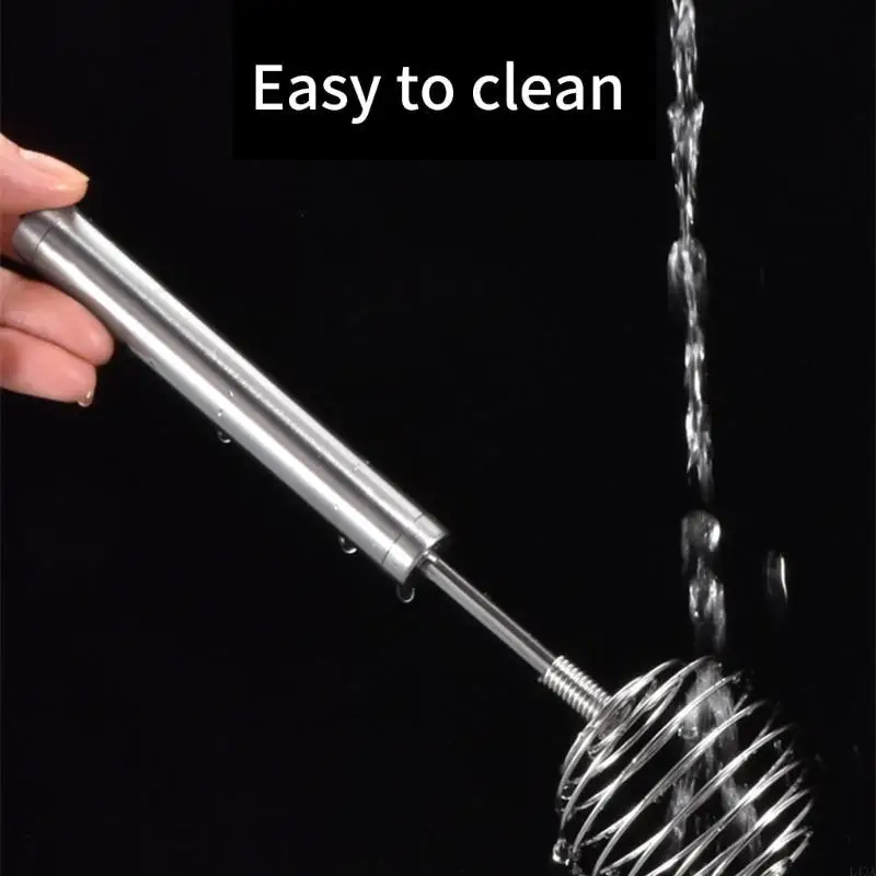 L43A Stainless Steel Spring Eggs Whisk Hand Push Stir Blenders Handheld Butter Eggs Mixer for Blending, Whisking, Beating