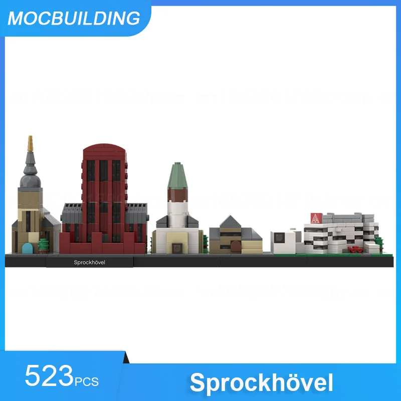 MOC Building Blocks Wuppertal & Witten & Solingen & Duisburg Architecture Skylines Model DIY Assemble Bricks Display Toys Gifts