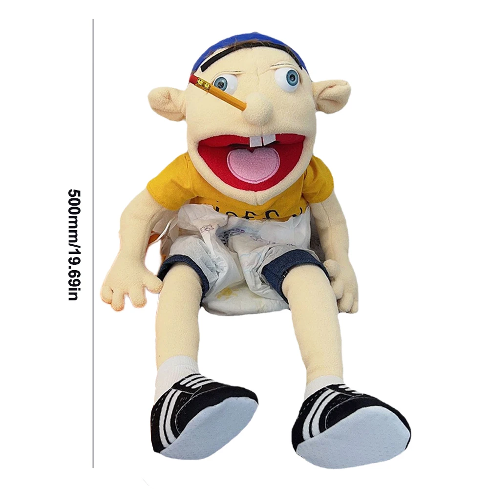 Jeffy Hand Puppet Full Body 19.69IN Stuffed Figurine Toy Soft Puppet Plush Muppet Toy Birthday Kids Gift Suitable for Role Play