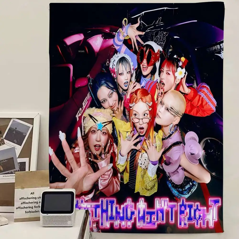 مجموعة Kpop XG المعلقة نسيج البوهيمي المعلق التارو الهبي سجاد الحائط نسيج ياباني