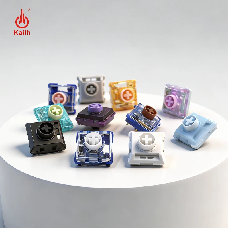 

Механические переключатели Kailh Low Profile Silent серии MINI, линейные, с откликом (Clicky), 3-контактные, совместимые с 1353, Hitbox, MG68, A75