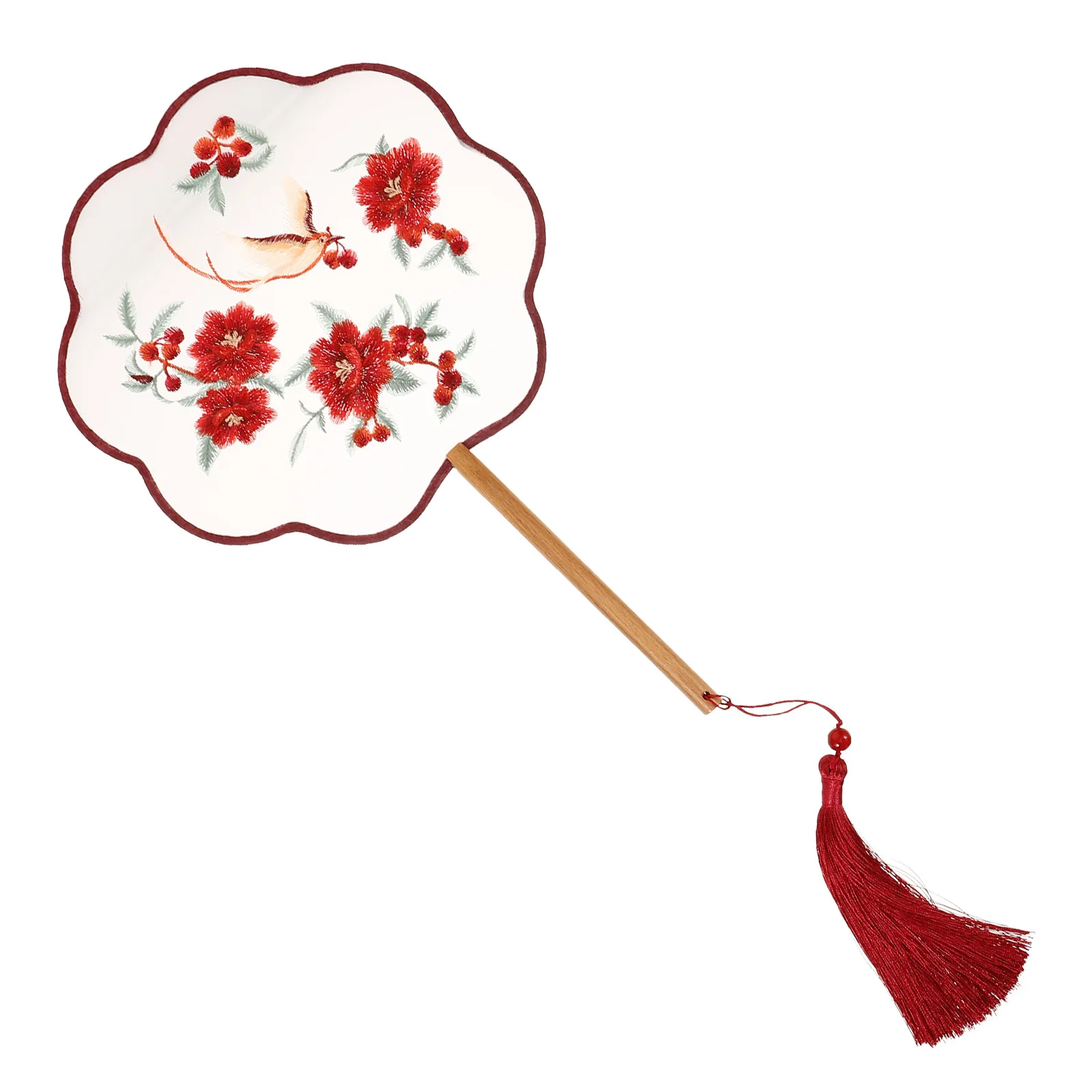 

Embroidery Silk Round Fan Chinese Classical Style Handmade Decor For Room Diy Painting Accessory Retro Fan