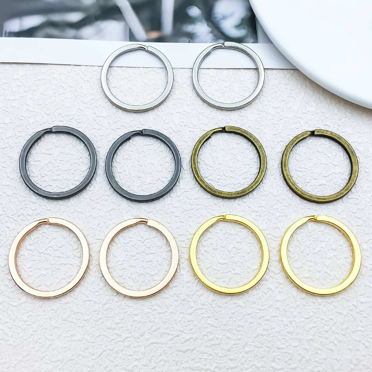 10-50pcs/lot 30mm Metal Key Rings Round Flat Line Split O Rings Keyring For DIY Keychain Bag Charm Jewelry Making Accessories