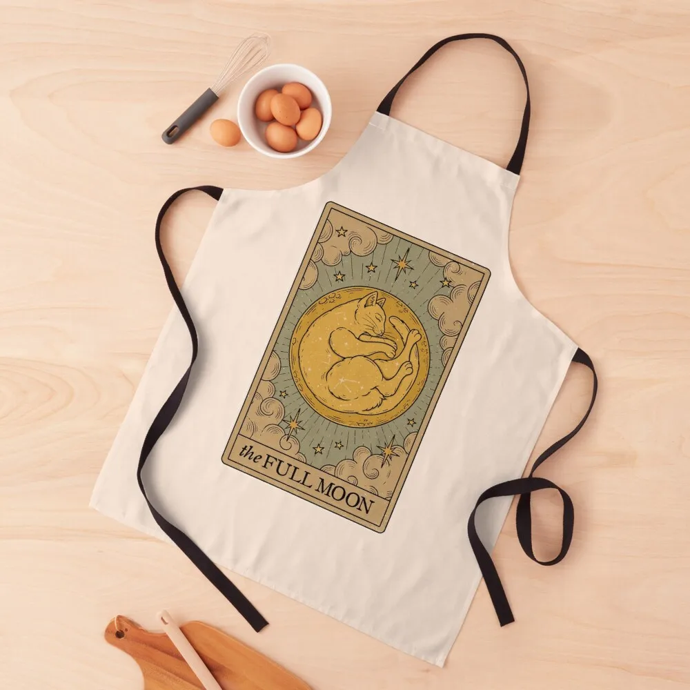 

The Full Moon - Lunar Cats Apron For Man Haircut restaurant accessories Apron