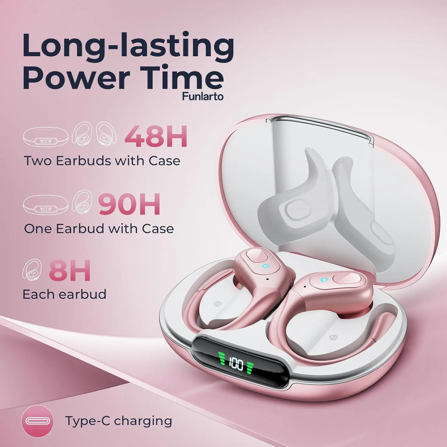 سماعات رأس رياضية لاسلكية IPX7 مقاومة للماء بلوتوث 5.3 مع ميكروفون سماعات أذن لاسلكية للرياضة والجري والتمارين الرياضية في صالة الألعاب الرياضية