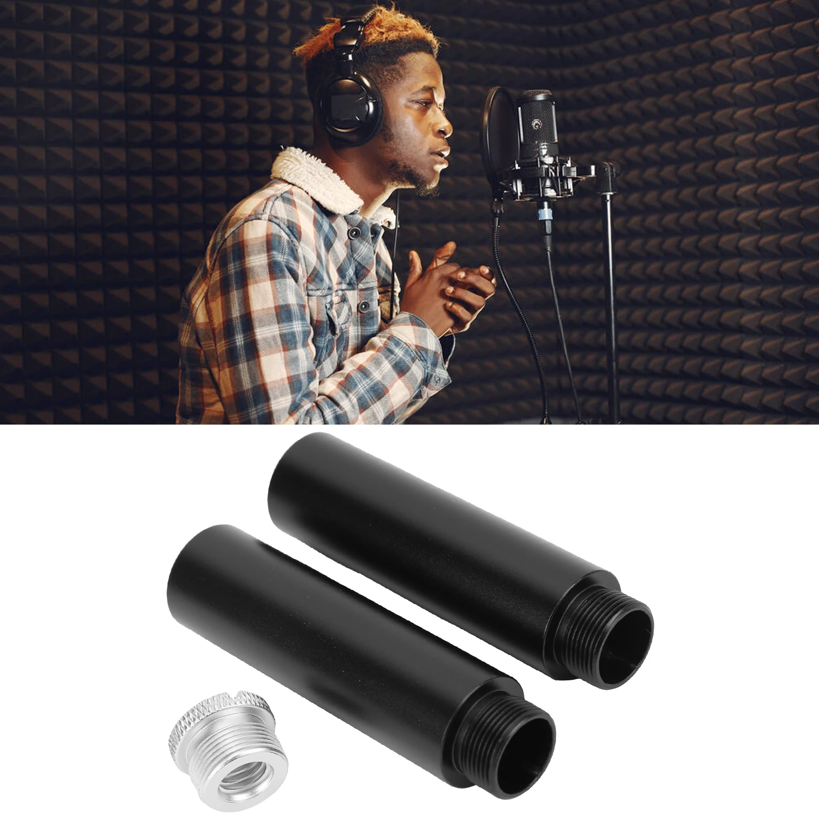 2pcs Mic Holder Extension Rod Set Adjustable Length Durable Microphone Holder Upgrade Parts new