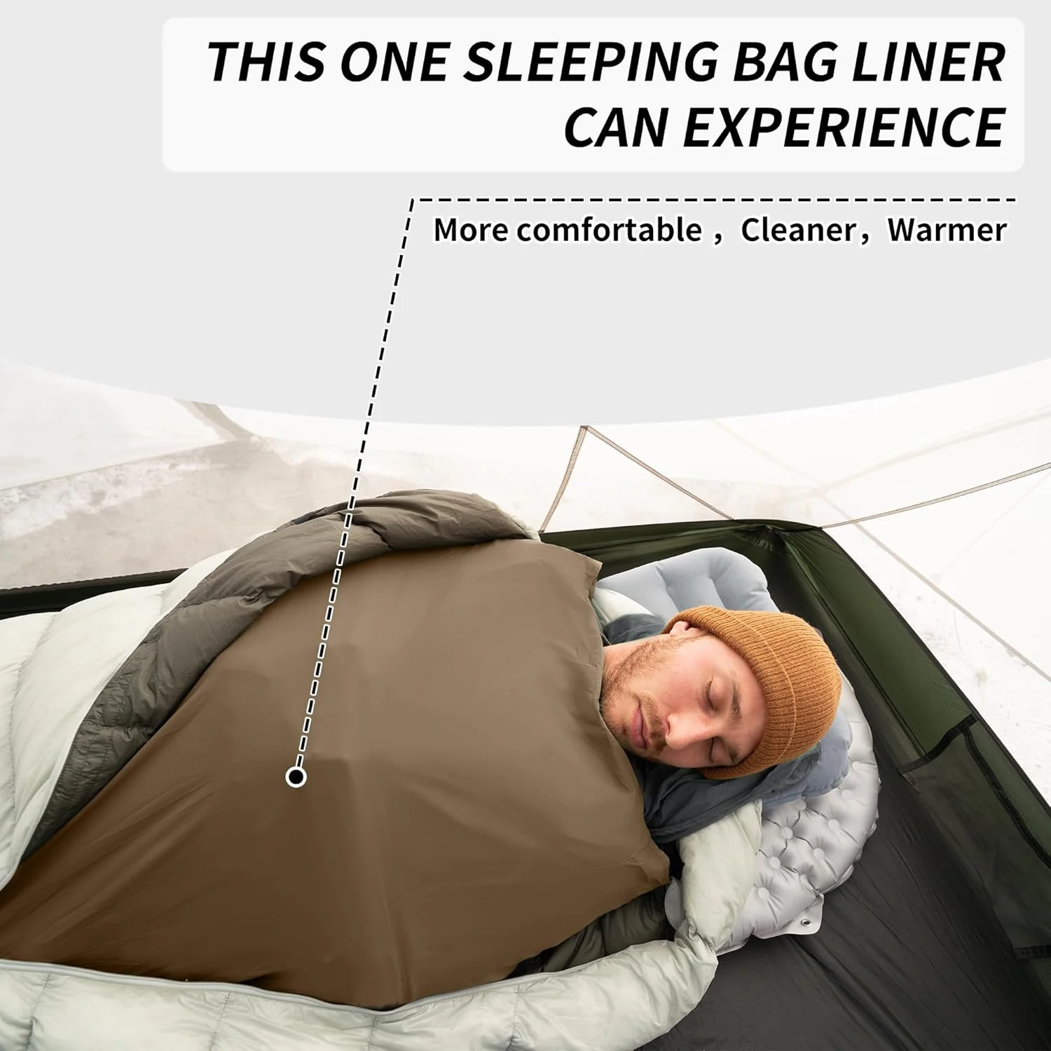 

Ultralight Sleeping Bag Liner,Machine Washable Lightweight Adult Sleep Sack & Travel Sheets for Backpacking,Hotel,Camping