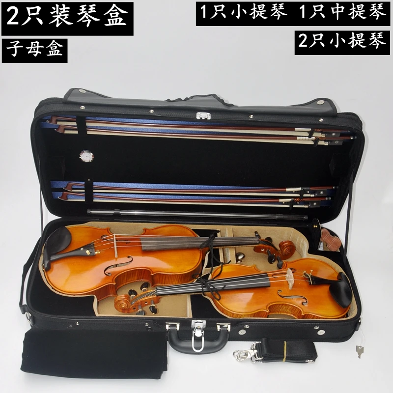 마스터 바이올린 Double Box With 2 Violins Backpack Pressure Resistant Small Viola