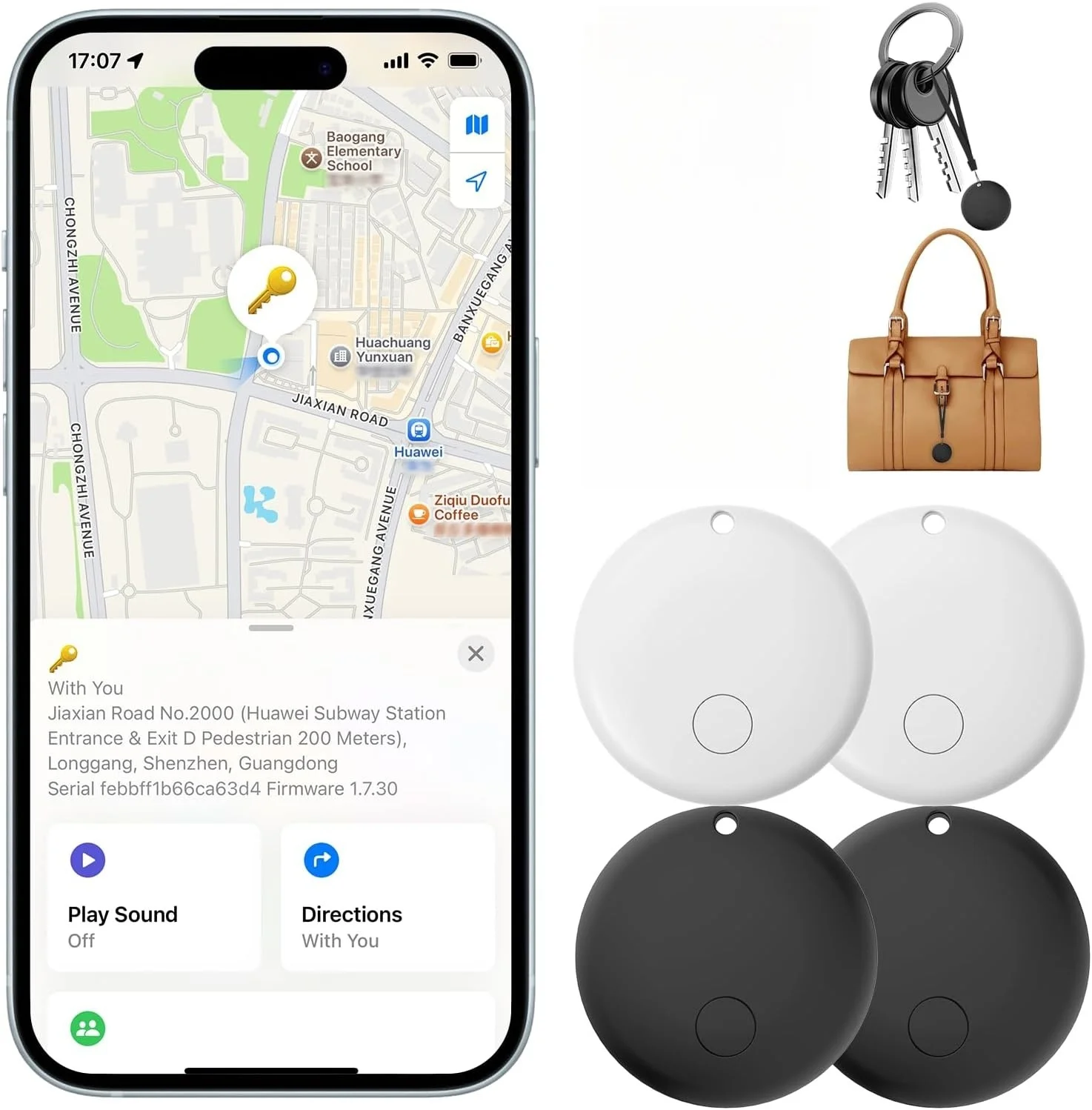 

AirTags — упаковка предметов 1/2/4 с Bluetooth, совместимые с приложением Apple Find My, трекером для детей, багажа, ключами (только iOS)
