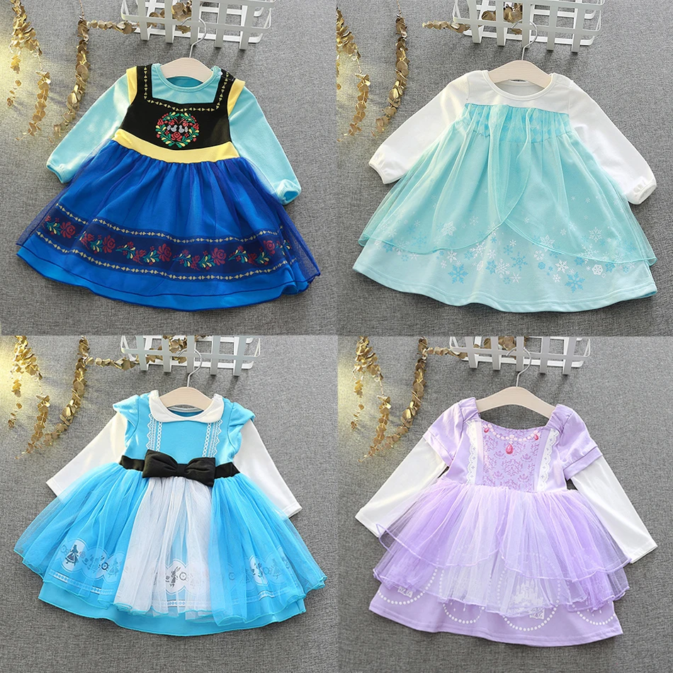 Anna Elsa Snow Queen Alice Sofia Dress Girls Princess Cosplay Costume Toddler Carnival Halloween Birthday Party Autumn Outfits