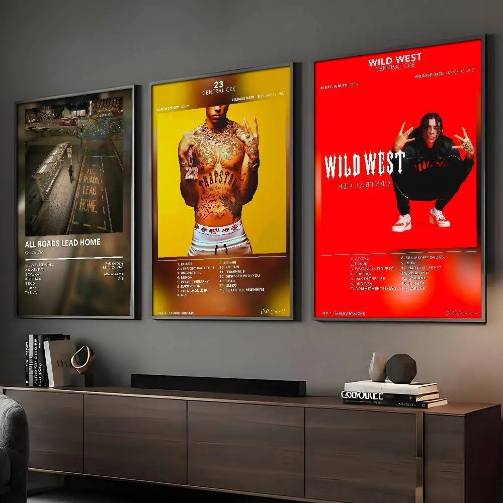 Rapper C-Central C-Cee Poster HD Paintings Self Adhesive Prints Waterproof Home Bedroom Living Room Decor Vintage Gift