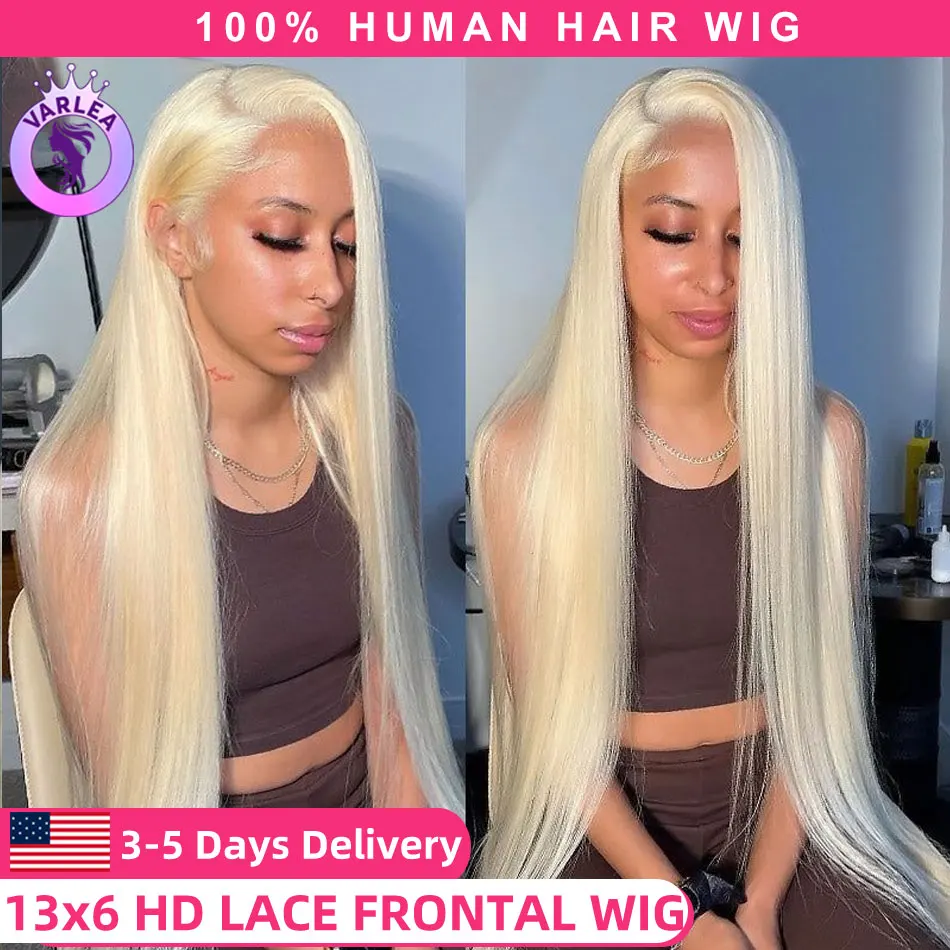 613 Straight Lace Front Wig Human Hair 13x4 13x6 Blonde Hd Lace Frontal Wig 180 Density Straight 613 Blonde Human Hair Wig