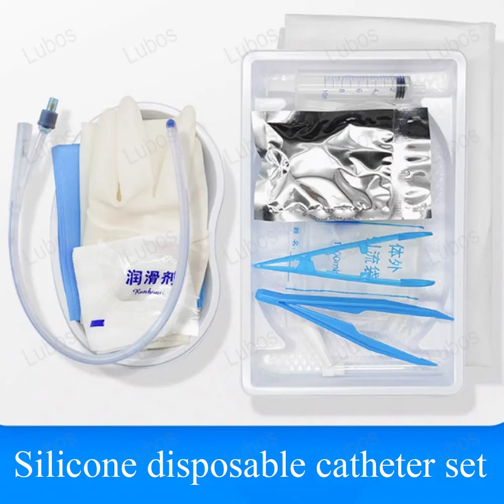 Sterile 2-Way Silicone Urinary Catheter Kit Disposable Indwelling Urethral Catheterization Pack with Full Accessories Urological