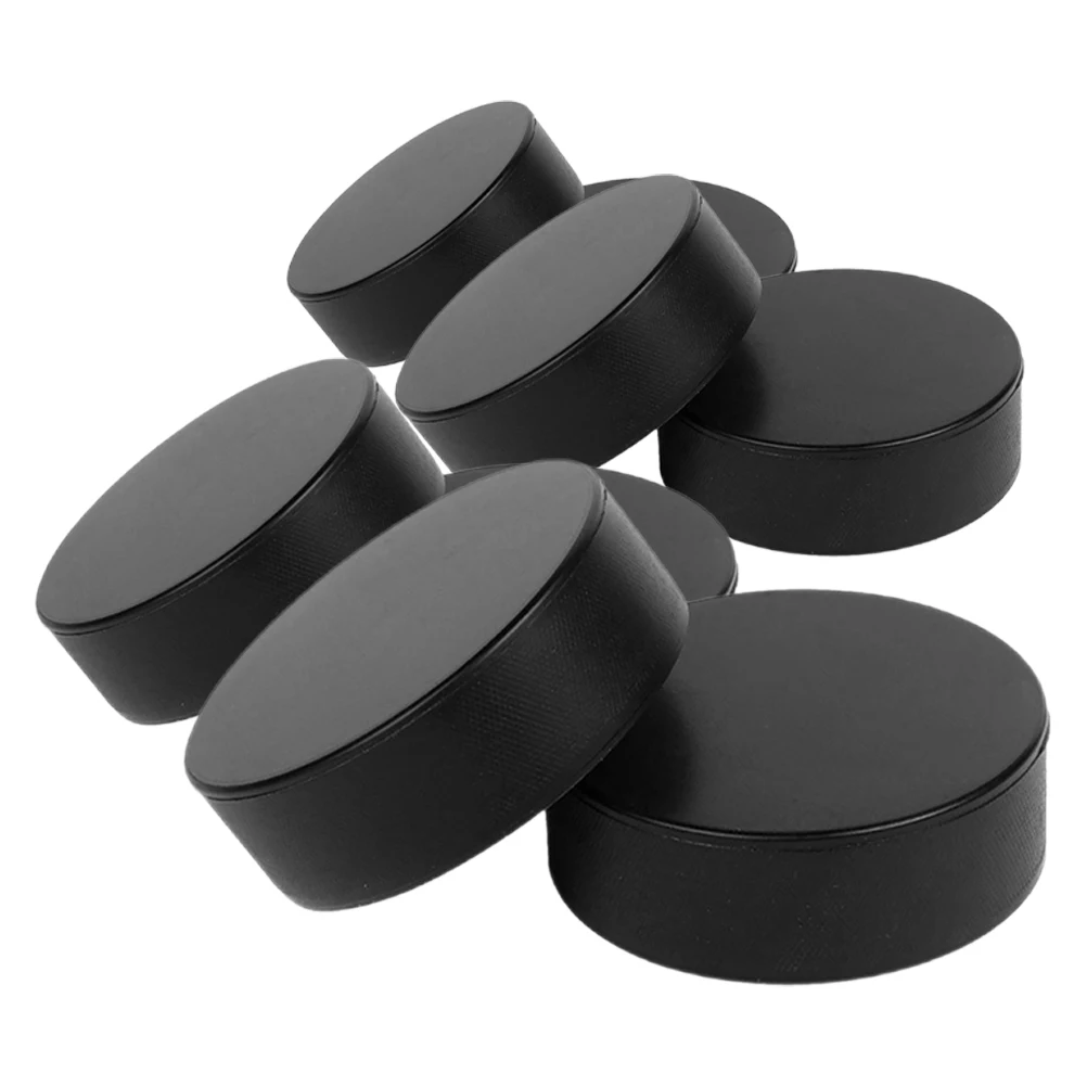 8Pcs Black Foam Ice Hockey Pucks Durable Training Practice for Skill Development and Team Drills Official Hockey Pucks