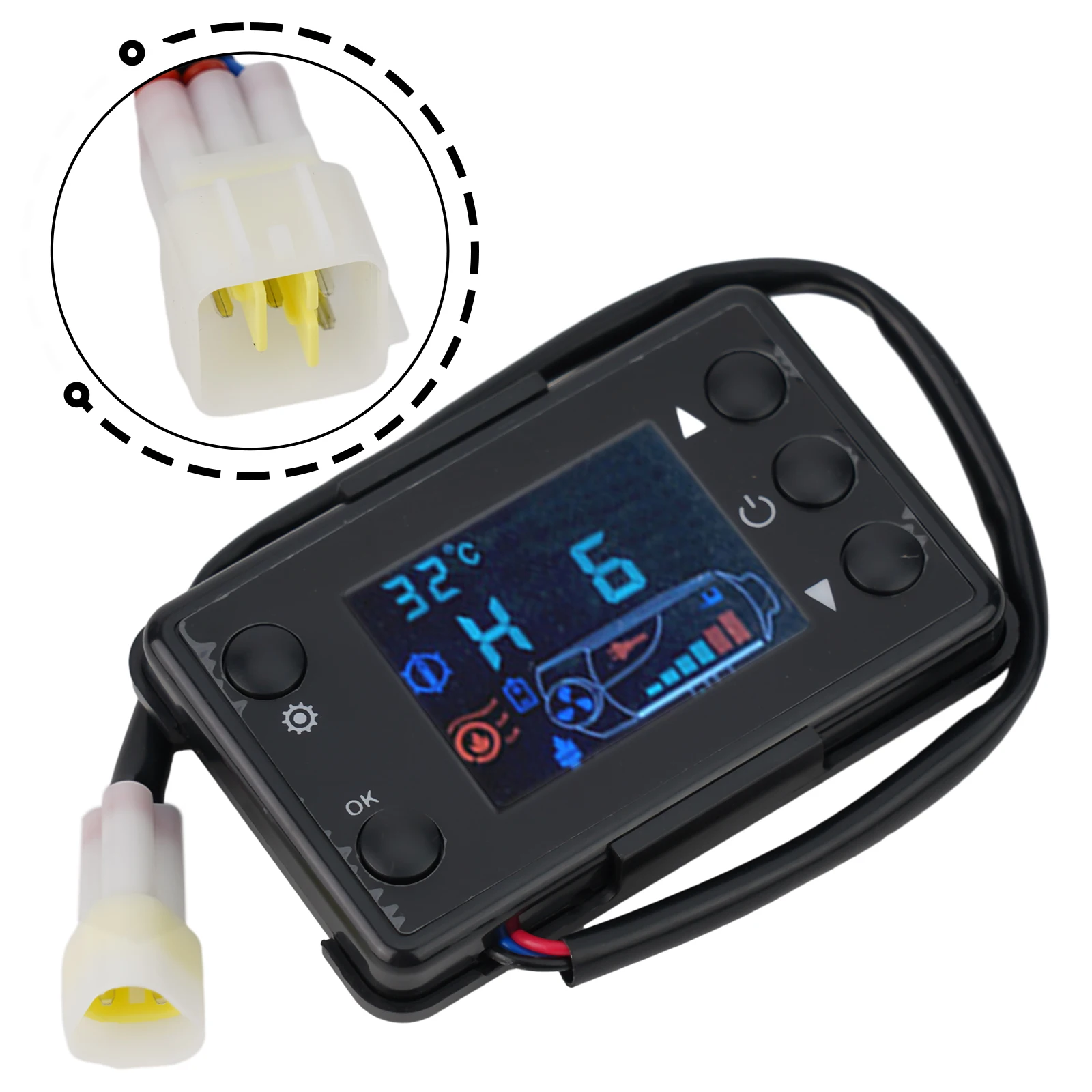 LCD Monitor Control Board with Remote Wire Harness for 12V Air Diesel Heater and Remote Control Pairing and Timing Start/Stop