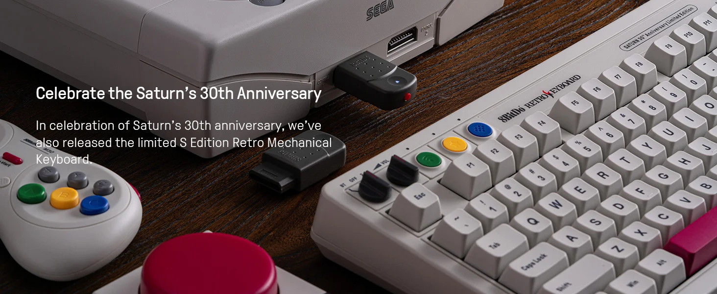 8BitDo Retro-Empfänger-Adapter für Saturn, Windows 11/ 12, kompatibel mit Xbox Series, Xbox One, Switch Pro, PS5, PS4-Controller – Detail 5
