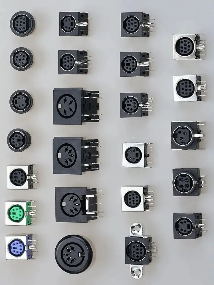 10 stks Terminal Audio Video Din Vrouwelijke Socket Connector S-video PCB Mount 3/4/5/6/8/9Pin Zilver Tone PS2 Circulaire DIN Micro Jack - afbeelding 2