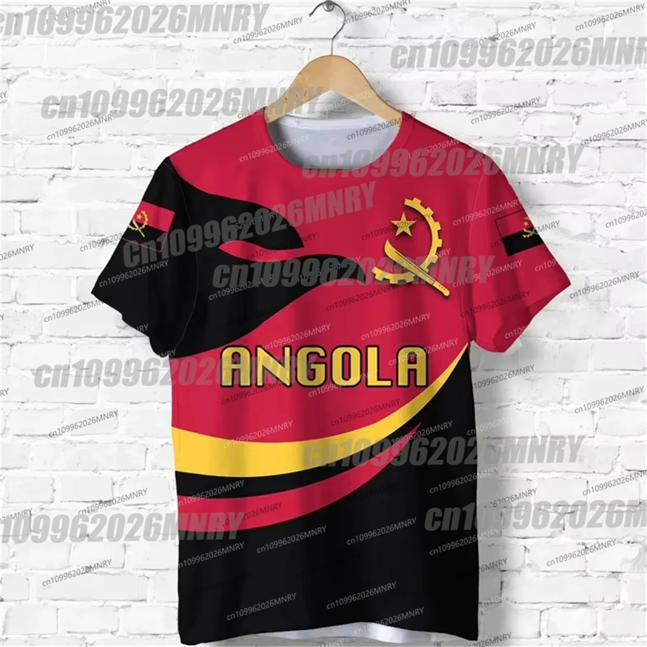 Angola Flag Summer Men's Tshirt Angolan National 3D Print T-Shirt Oversized GYM Tops Sports Fitness Man Short Sleeves Shirts view 6