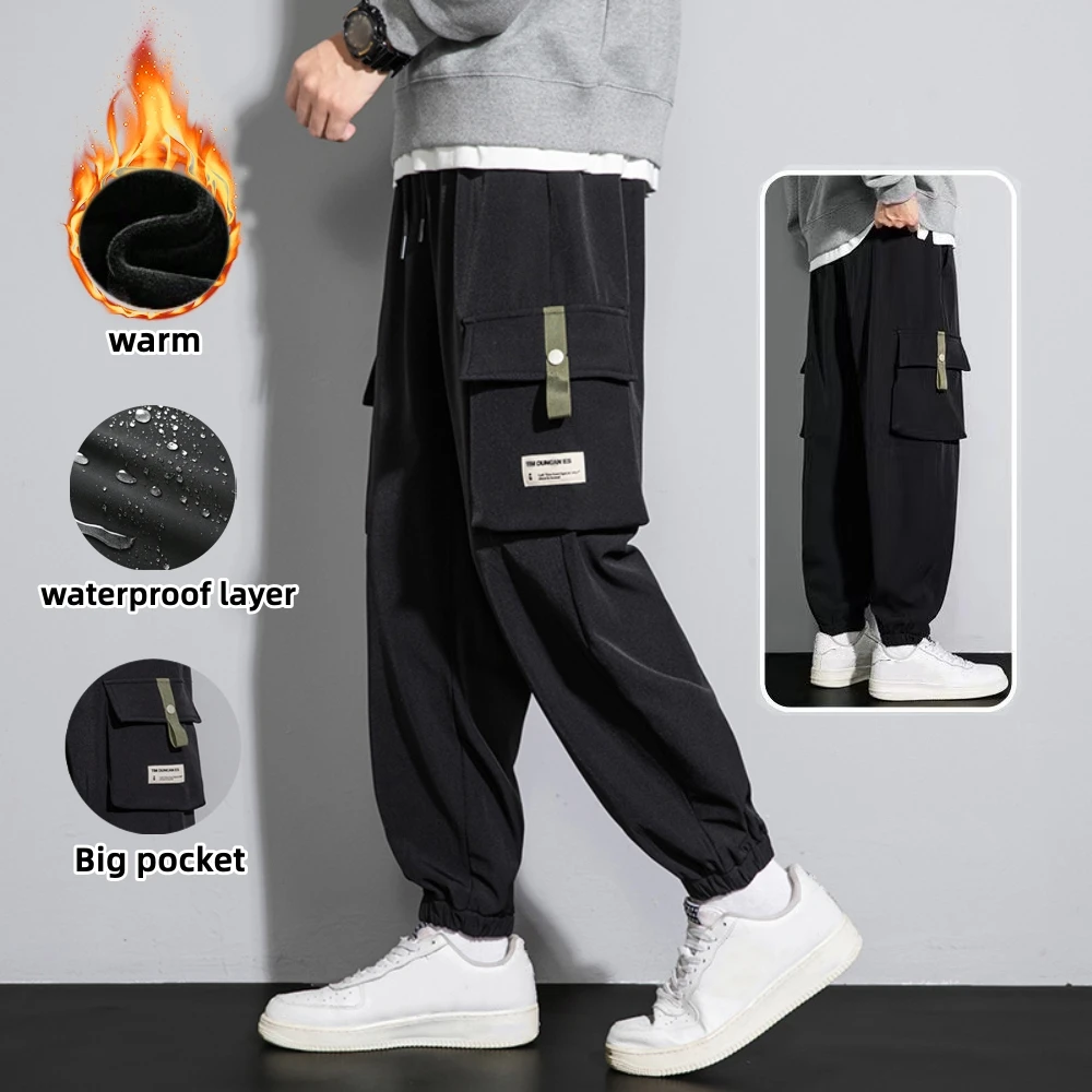 TRAF 2024 New Men's Fashion Trend Classic Business Casual Multifunctional Waterproof Outdoor Cross-Country Jogging Work Pants