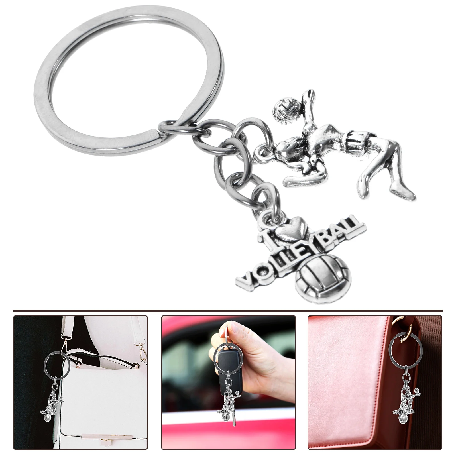 

Volleyball Keychain Bag Accessory for Team Woman Pendant Multi-function Zinc Alloy Children Hanging Compact