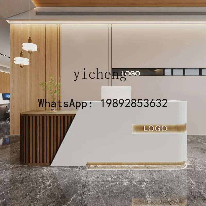 company front desk reception desk paint table beauty salon simple modern beauty shop store checkout page