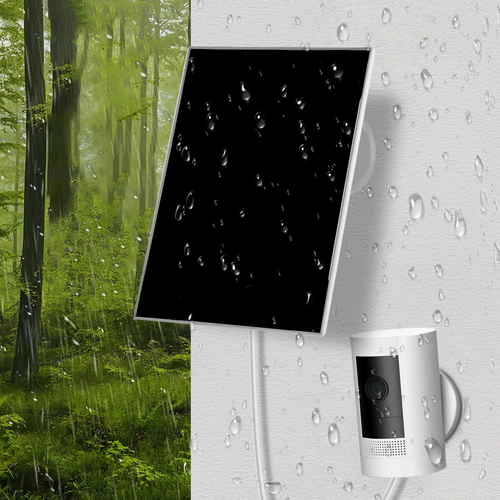 3W 6V Solar Panel Kit 360° Adjustable Wall Mount Solar Cells Micro USB+Type-C 9.8Ft Charging Cable for Ring Eufy Blink Arlo view 3