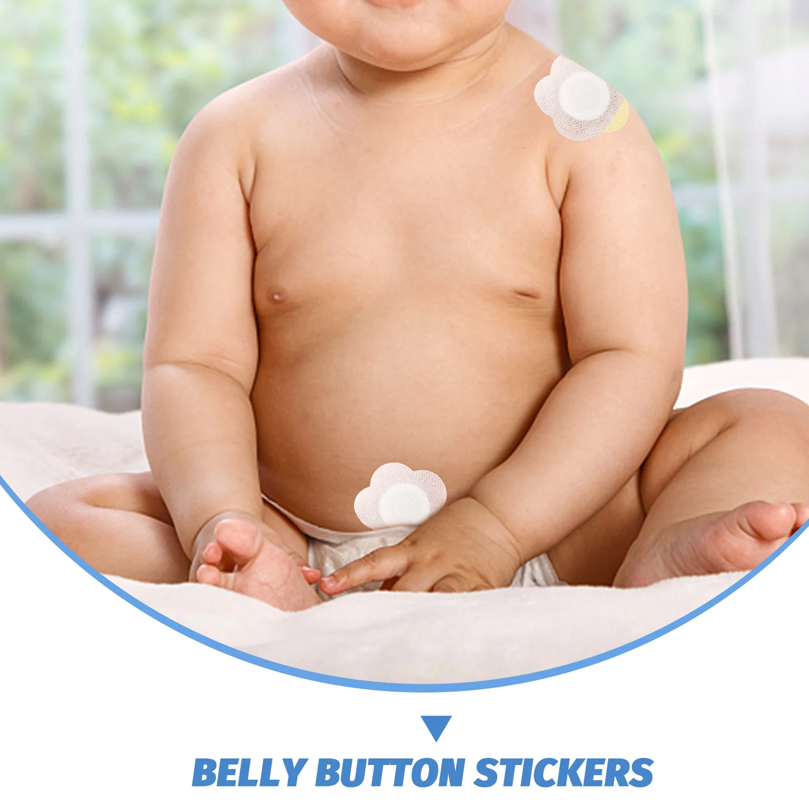 

200pcs Acupoint Stickers Baby Navel Patch Hollow Belly Button Sticker White Skin Pattern Protect Abdomen Band Patches Breathing