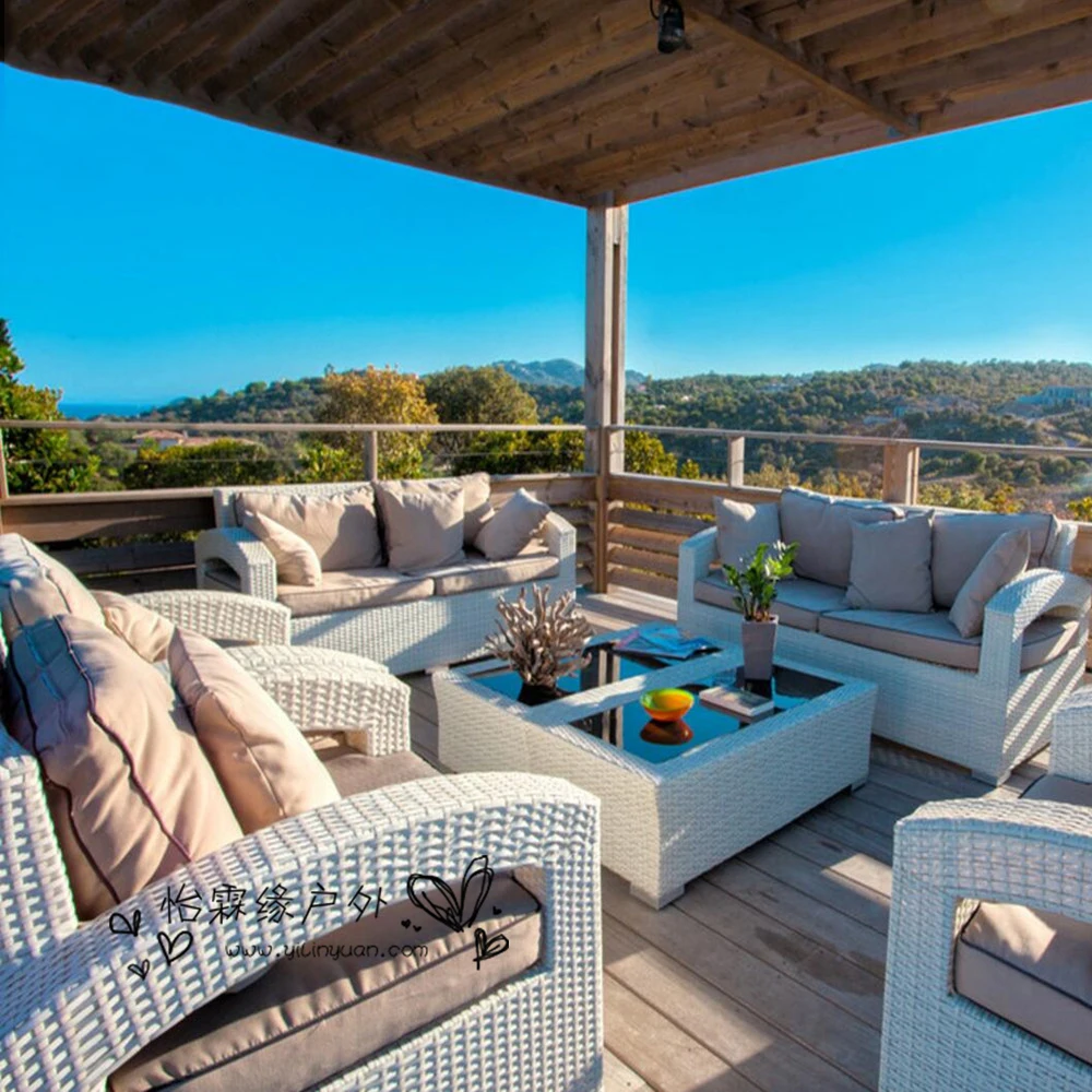 Outdoor furniture, rattan sofa rattan chair balcony imitation rattan  leisure living room garden outdoor direct sales