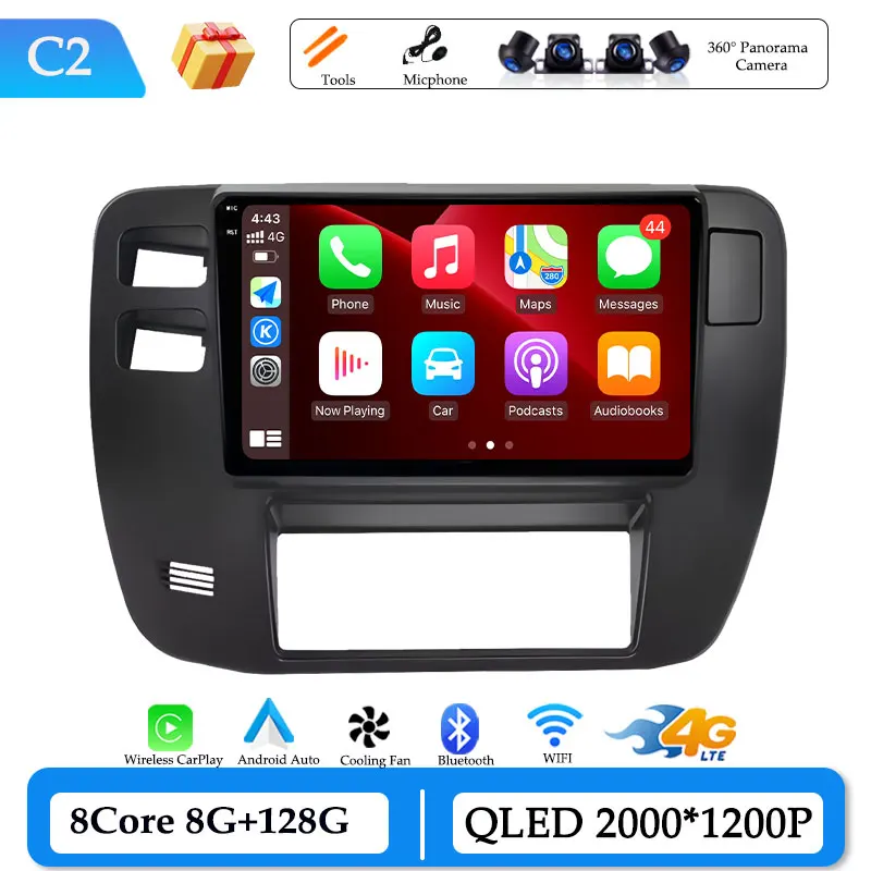 Draadloze CarPlay voor Nissan Patrol Y61 2002-2004 9 inch Android 15 GPS Navigatie Autoradio Video Multimedia Speler DSP Stereo - afbeelding 1