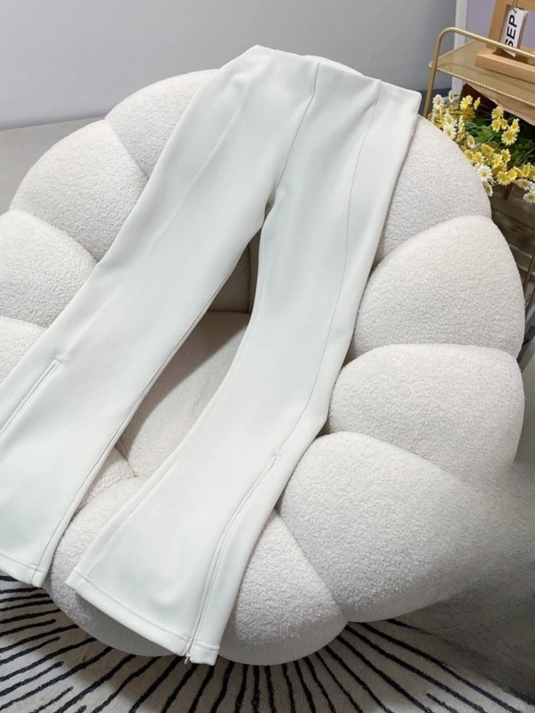 กางเกงโยคะเอวสูงลำลอง แห้งเร็ว ทรงกระดิ่ง ใส่ได้ทั้งกลางแจ้งและในฤดูใบไม้ร่วง ฤดูหนาว กระชับสัดส่วน กางเกงขายาวทรงสปอร์ตสำหรับผู้หญิง