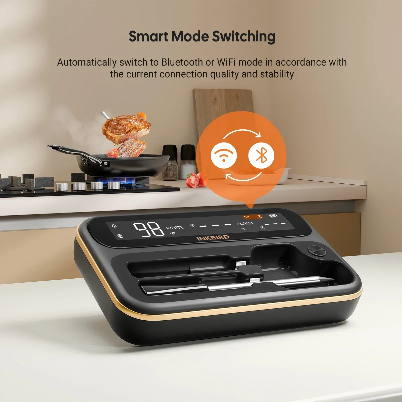 

НОВЫЙ беспроводной термометр для барбекю INKBIRD с длинным и коротким зондом для повседневного приготовления пищи, гриля, приготовления пищи INT-12-BW
