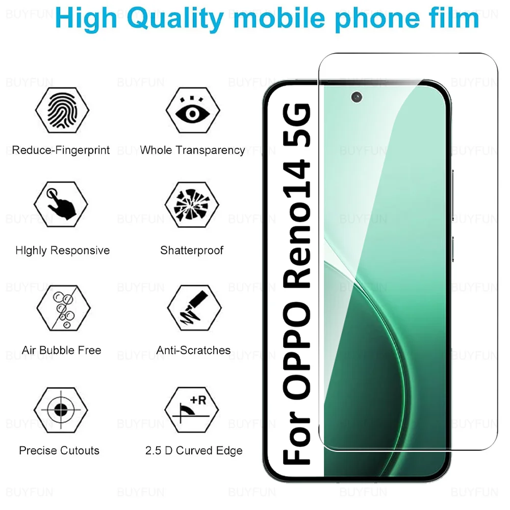 2 قطعة ل ممن لهم Reno14 FS 5G الأصلي غطاء من الزجاج المقسى رينو 14 F Reno14FS Reno14F 14F 14FS OPPOReno14 حامي الشاشة العالمية #2