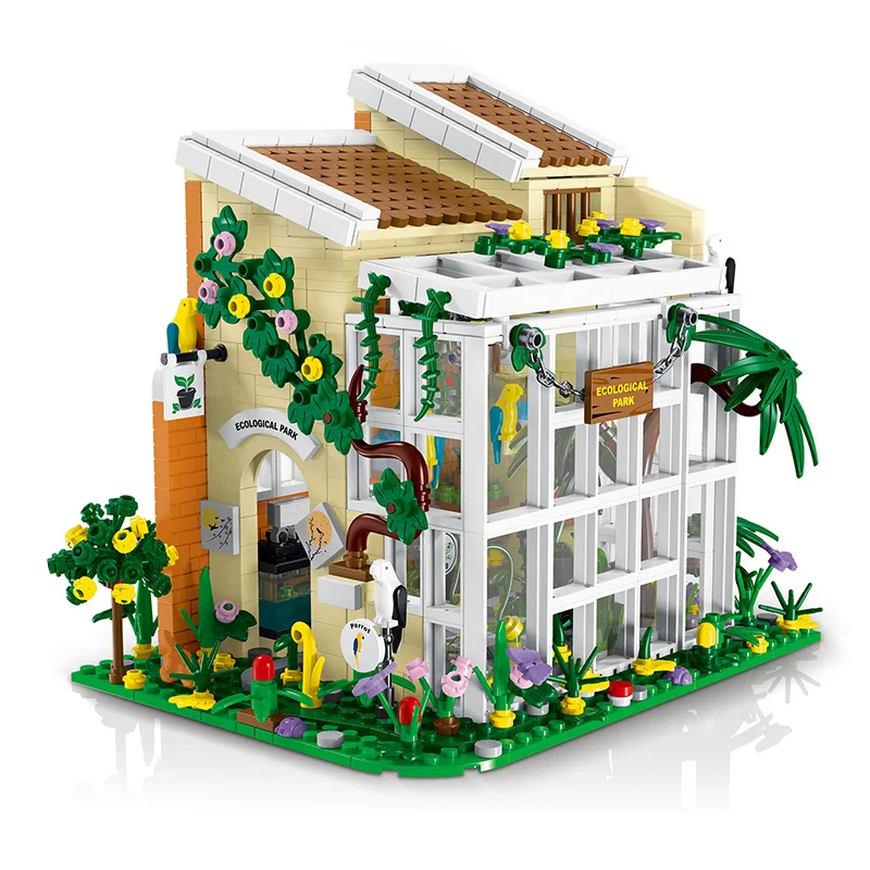 MORK 031063 Ecological Park Street View Compatible with Lego MOC Modular Architecture Building Blocks Bricks Education Toys Gift