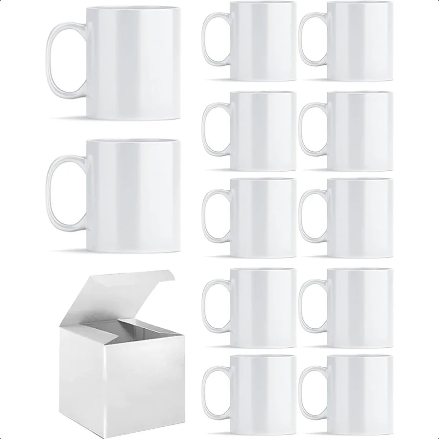 

Sublimation Mugs Sublimation White Coffee Mugs Tazas Para Subliion Blank 11 OZ With Box for for Coffee Soup Tea Milk Latte Hot