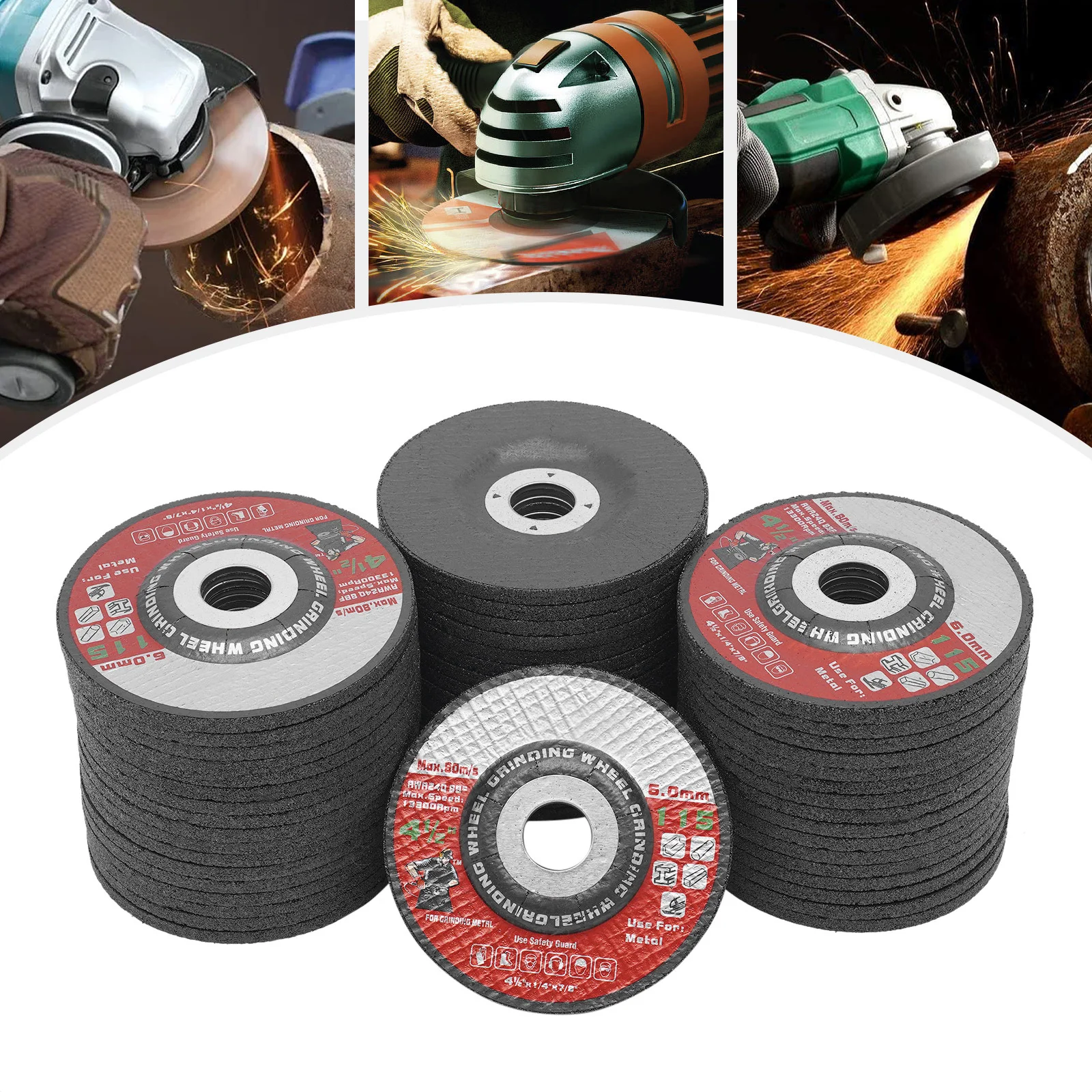 50 PZ Mole Metallo Acciaio 4.5 Disco Smerigliatrice angolare 11,5 cm Mole per Saldatura Cuciture Sbavatura Rimozione Ruggine
