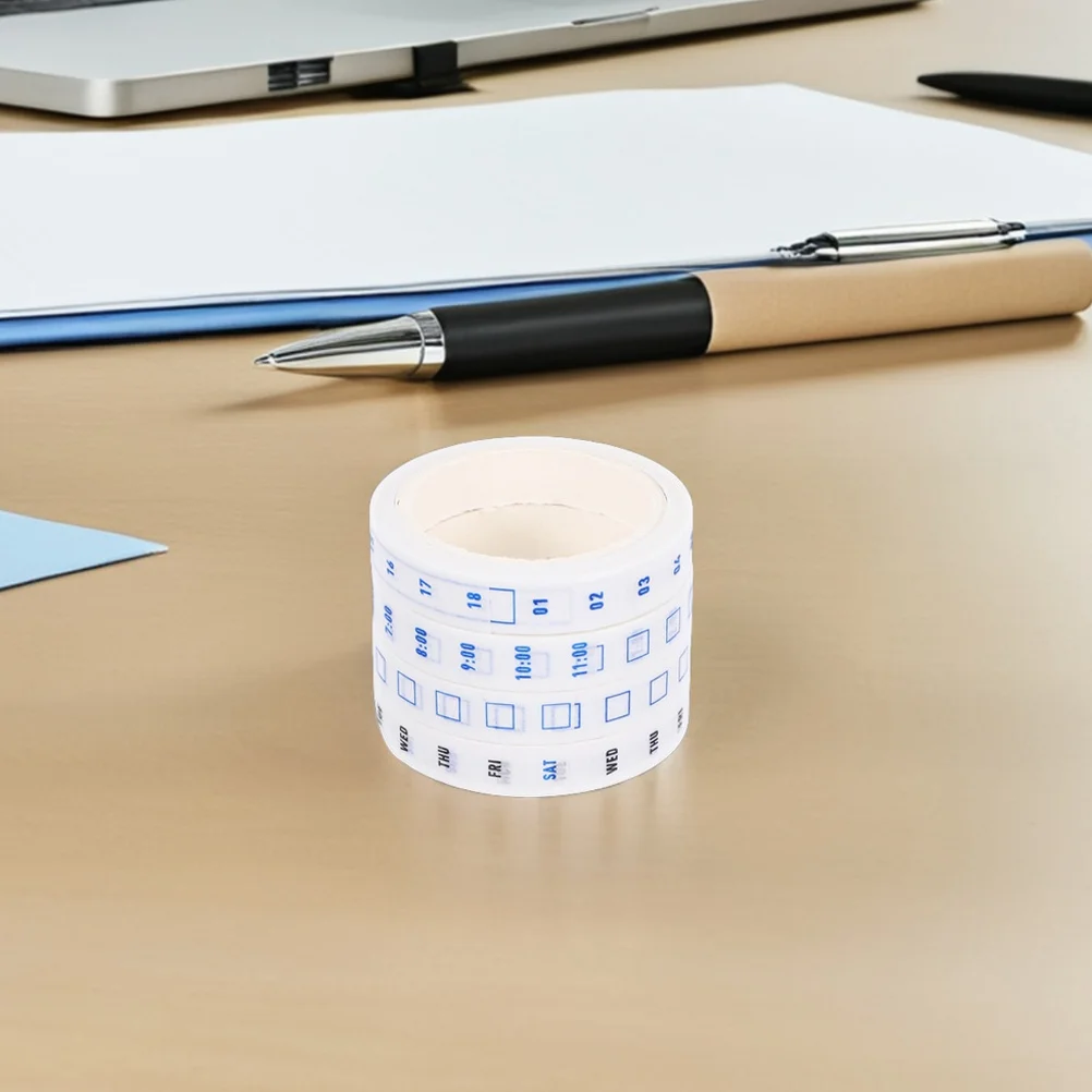 8 Rolls Washi Tape Time Management Paper Sticker Office Planner for Journaling Scrapbooking Weekly Date Decorative Tape