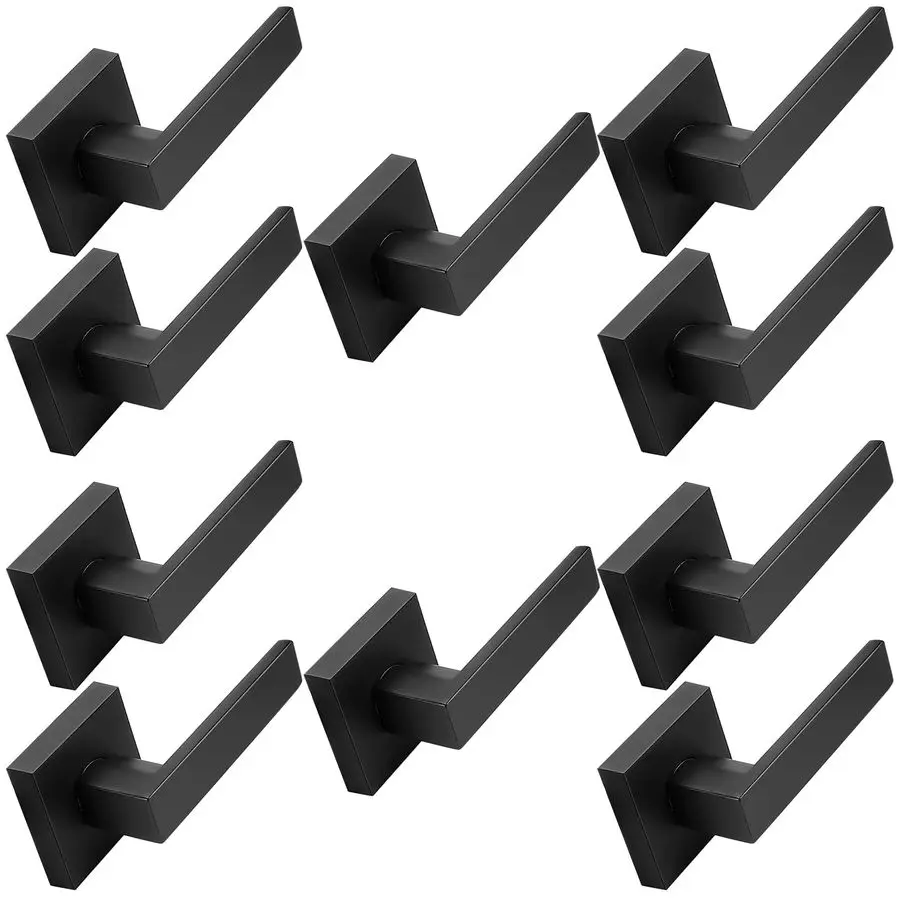 

Matte Black Dummy Door Levers Interior Door Handles, Heavy Duty Levers for Closet, NonTurning Reversible Levers for Left Right H