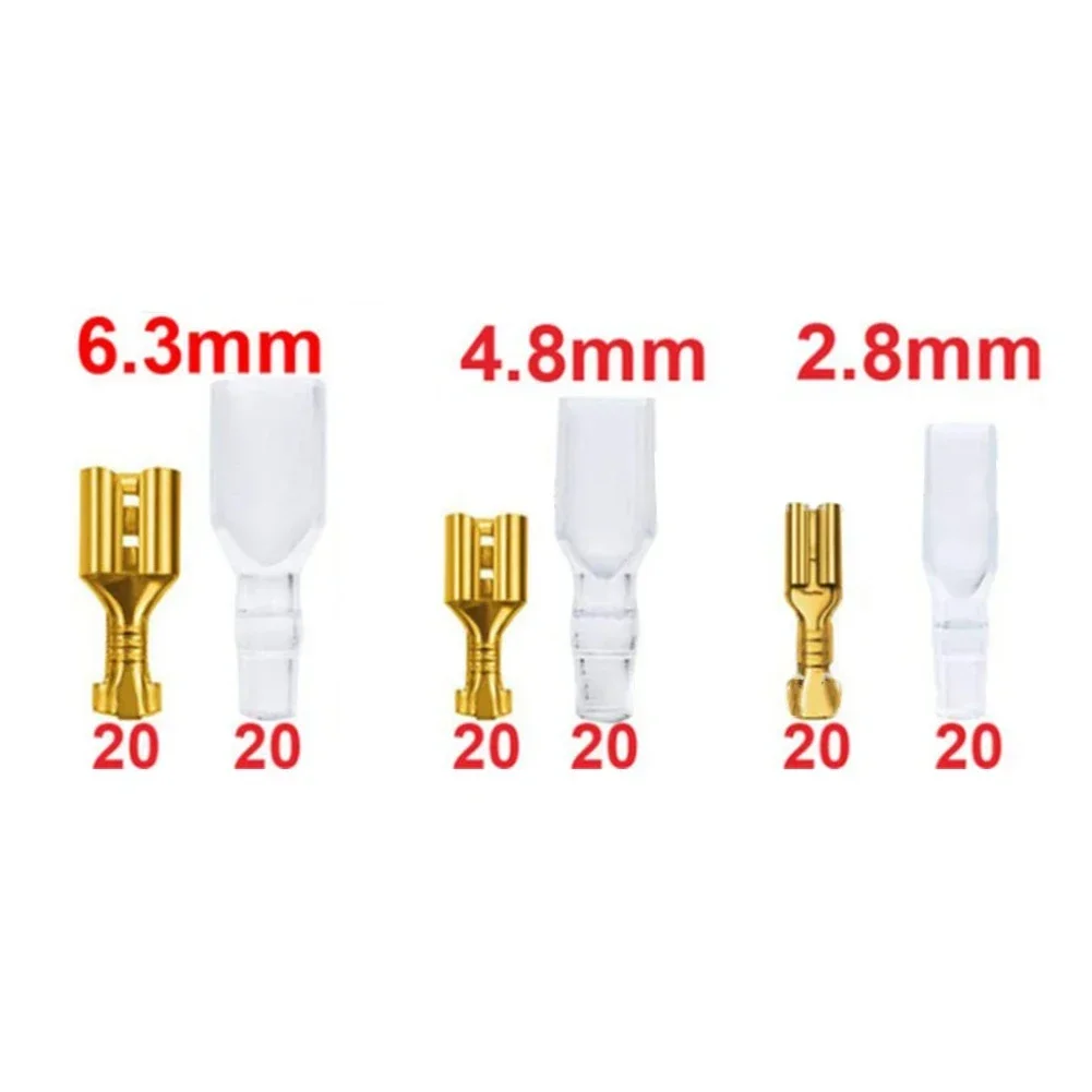 

Comprehensive Cable Spade Lug Replacement Kit 120 Pieces of Connectors and Insulating Sleeves for Various Uses