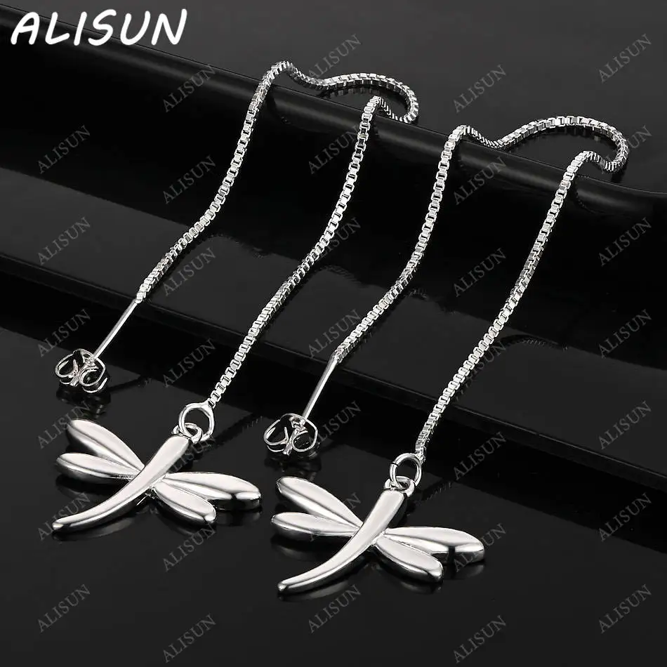 

ALISUN 925 Sterling Silver Dragonfly Earrings Drop Earrings For Women Anniversary Gift Popular Wild Fashion Romantic Jewelry