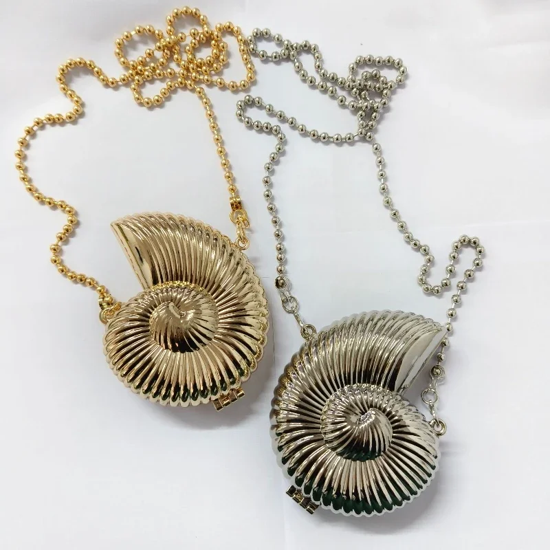 

2025 New Conch Gold Shoulder Bags for Women Fashion Mini Lipstick Bag Cute Handbag and Purse Lipstick