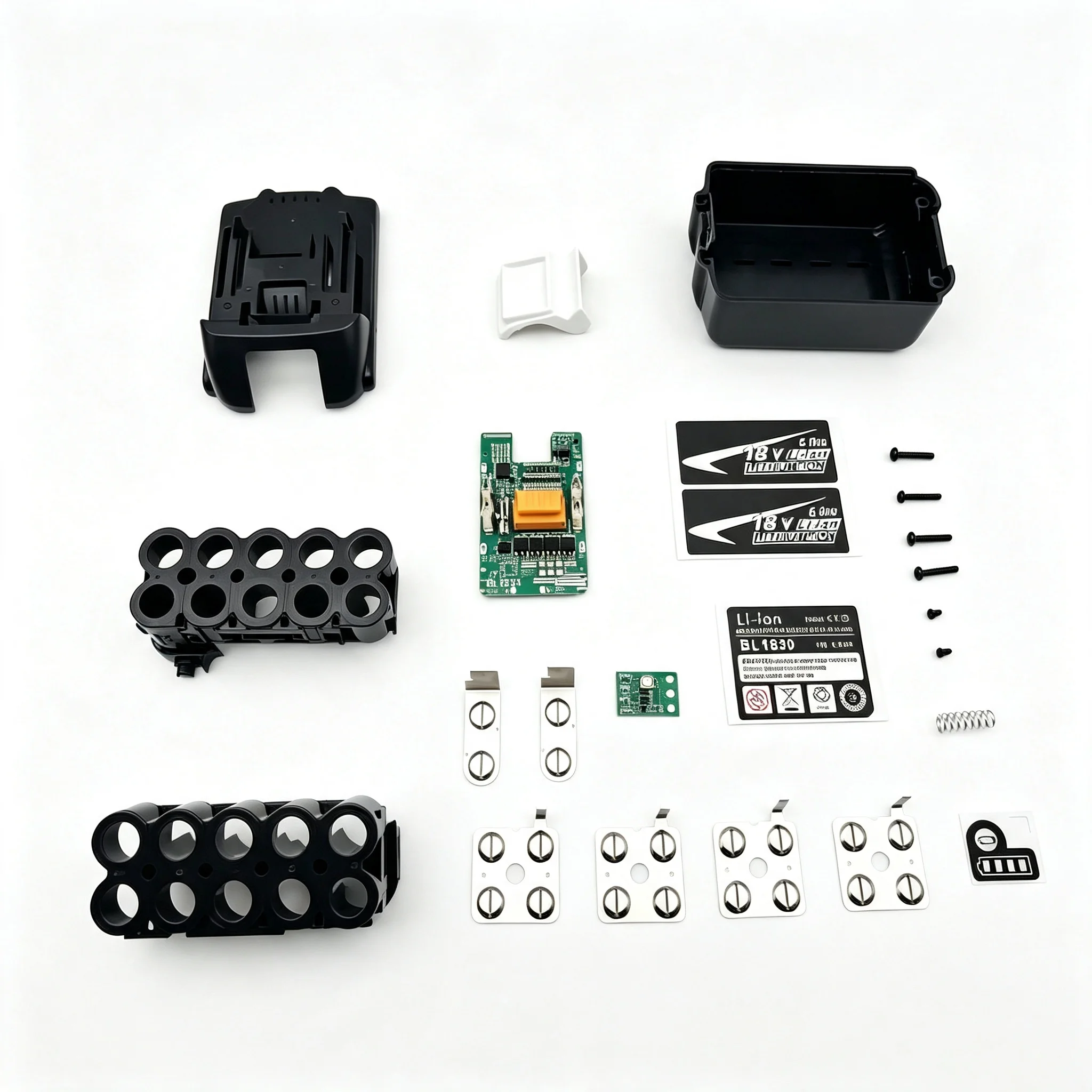 10X18650 BL1860 BL1830 Li-ion Cell Pack For Makita 18V Lithium Battery Case BMS Balance Charging PCB Circuit Board LED Indicator