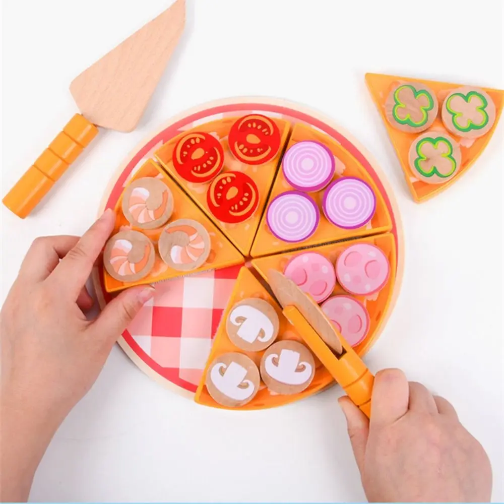 Simulación de Pizza, juego de simulación, Educación Temprana, comida cognitiva dramática, juguetes para Pizza, juego de galletas exquisito Montessori, juego de comida